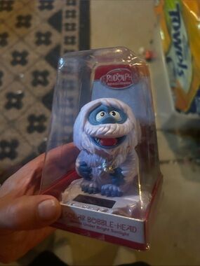 Rudolph Abominable Snowman Solar Bobble-Head - White & Blue